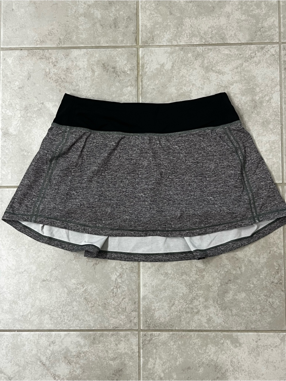 lululemon athletica Grey Athletic Skirt with Black Waistband